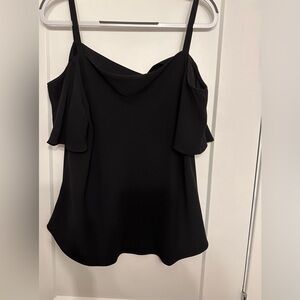 Ann Taylor cold shoulder flutter sleeve blouse